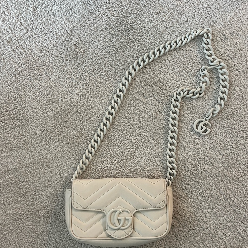 Gucci Cream Quilted Crossbody Bag